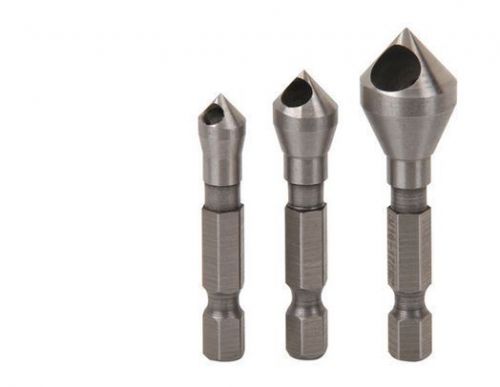 3pc carbon steel countersink counter sink deburring metal cutting drill bit set for sale