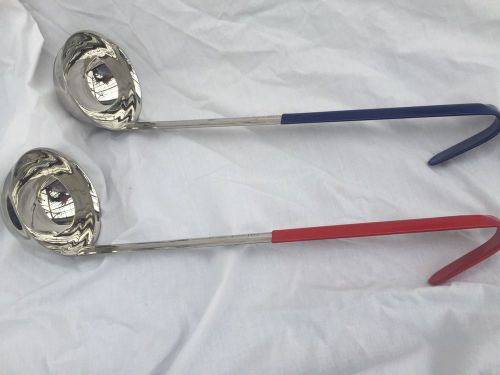6 oz. commercial solid ladle  set - red/blue- &#034;kosher marking&#034; for sale
