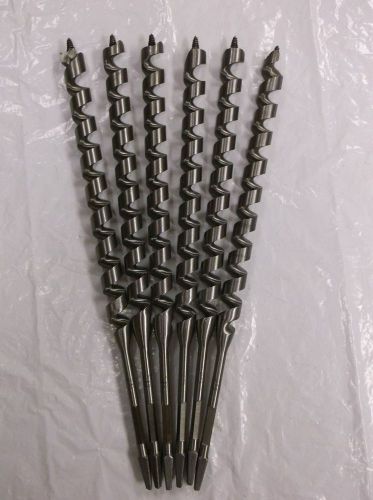 Irwin 15/16&#034; hand brace utility pole auger drill bits wood lot of 6 for sale