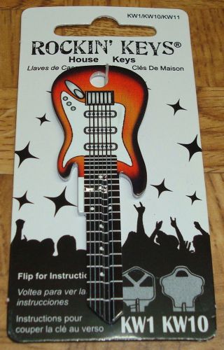 New rockin&#039; kwikset kw1 kw10 kw11 sunburst orange fender guitar key blank #3663 for sale