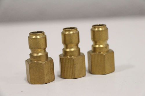 Lot of (3) brass 5/8&#034; male female hose connector adapter fitting npt threaded for sale