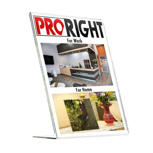 Highest Quality 8.5 x 11 Acrylic Sign Holder Slanted Clear Frame ProRight