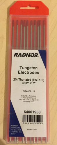 Radnor® 3/32&#034; X 7&#034; Ground Finish 2% Thoriated Tungsten Electrode ( 10 pcs )