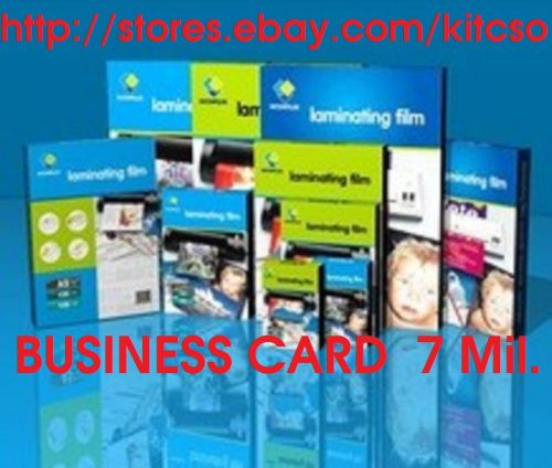 7 mil laminating pouch film sheets business card 100 pack 2-1/4 x 3-3/4 for sale