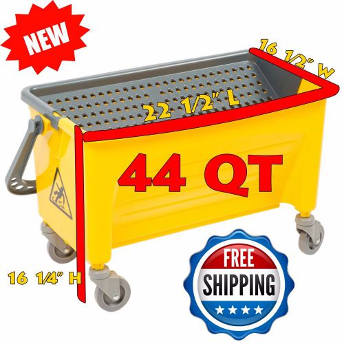 Lavex Janitorial 44 Qt. No-Touch Microfiber Mop Bucket Washboard