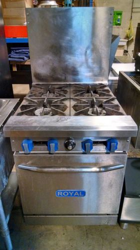 Royal range rr-4, commercial 4 burner range w/ oven base for sale