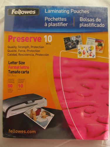 Fellowes laminating pouches preserve 10 mil letter size 50 sheet premiumquality for sale