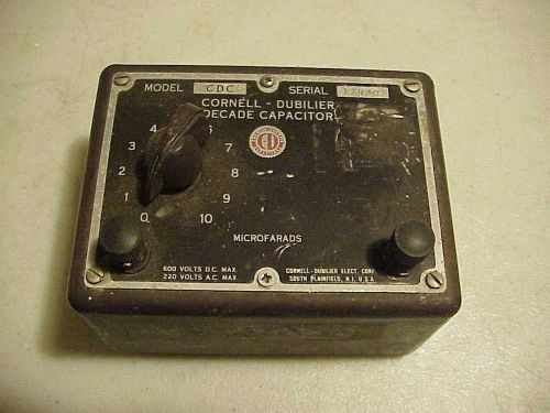 DECADE CAPACITOR BOX BY CORNELL-DUBILIER M# CDC5