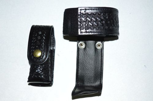 Law pro - leather holder for police: radio, and spray holder.  basket weave desi for sale