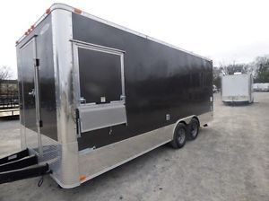 Concession trailer 8.5&#039; x 20&#039; charcoal grey food event catering for sale