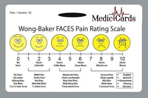 Pain Rating Scale Horizontal Badge RN EMT Paramedic MA MD APRN - HARD PLASTIC