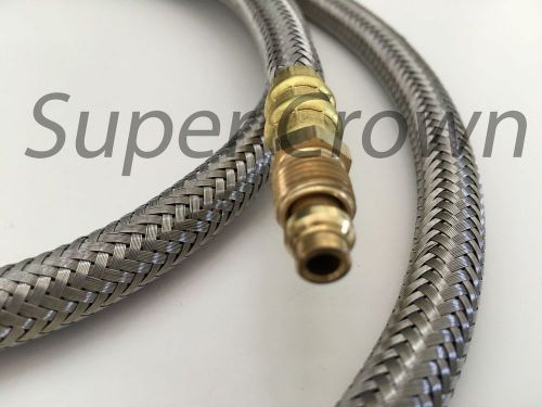 High pressure flexible stainless mesh surround lube hose bijur 6mm x 63&#034; showa for sale