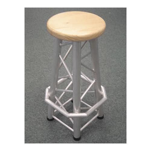 Global Truss Bar Stool Style Chair with Solid Wooden Seat, Straight Legs