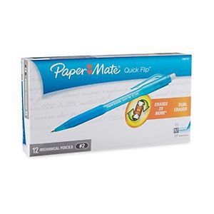 Paper Mate Quick Flip 0.7MM Mechanical Pencils, 12 Blue Barrel Pencils (1808787)