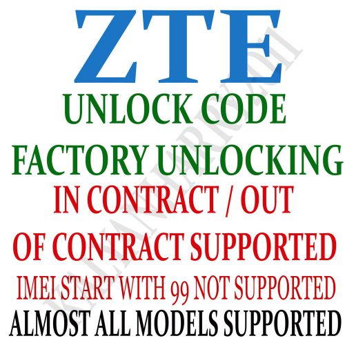 Unlock Code for ZTE Blade G Plus Fast Service FACTORY Unlock Code