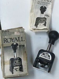 Rare Bates Royall RNM6-7 Automatic Numbering Machine Numeroteur