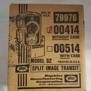 ORIGINAL Vintage Hoppy Split Image Transit surveying tool, 00414, 79976 model G2