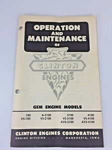1959 Original CLINTON GEM Engines manual. Small Engine Owners Manual.