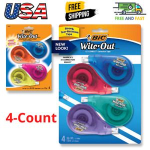 BIC White-Out Brand EZ Correct Correction Tape 4 Pack BIC Wite Out Tape NEW