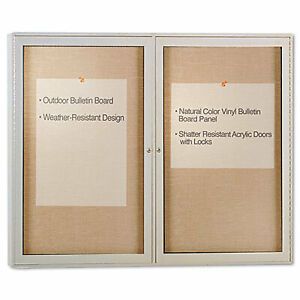 Ghent Enclosed Outdoor Bulletin Board, 48 X 36, Satin Finish PA23648VX181