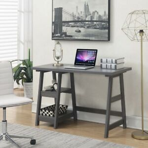 Designs2go Trestle Desk , Charcoal Gray