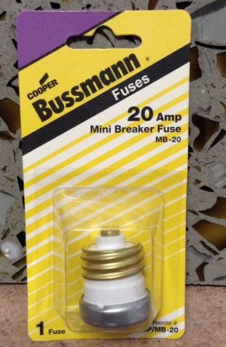 Cooper bussmann 20 amp plug type circuit breaker for sale