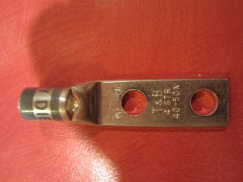 Thomas &amp; betts 40-50n 4 awg 2 hole non insulated grey die crimp lugs for sale