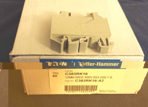 (New 50 pcs) EATON CUTLER HAMMER Terminal Blocks C383RK16 12 MM 85 AMP 600 V
