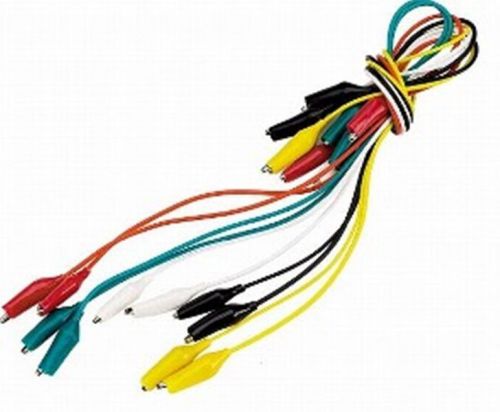 22 gauge colour-coded jumper leads w/alligator clips pkge of 10 test leads for sale