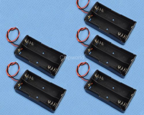 5pcs 18650 Battery Case 2x18650 2*18650 2x3.7V 7.4V Battery Holder Box With Wire