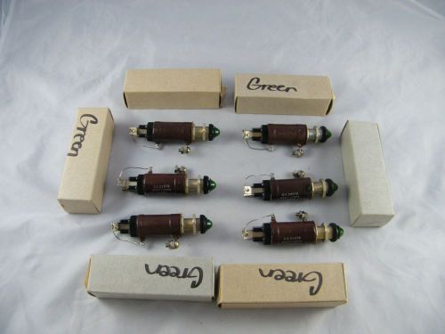 Lot of 6 ~ g.e. green indicator lamps ~ 3300 ohms 140 v part 28578 or 6507128p4 for sale