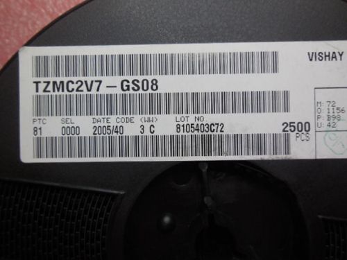 2500 PCS VISHAY TZMC2V7-GS08