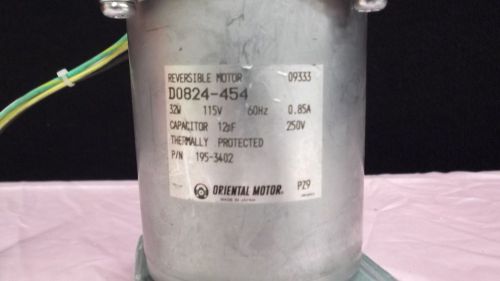 Gear motor reversible model# d0824-454 made by oriental motor 115 volts ac for sale
