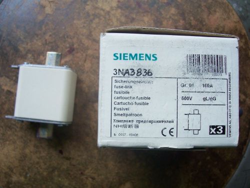 LOT of 3 NEW  Siemens 3NA3 836 fuse link   160A   500v