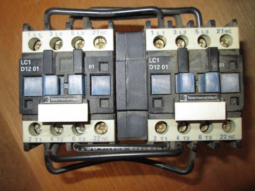 Telemecanique  Contactor  LC1-D1201  120V Coil  Used