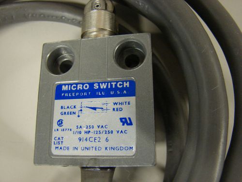 Micro Switch Model   914CE2 6   Limit Switch  NOS  NIB