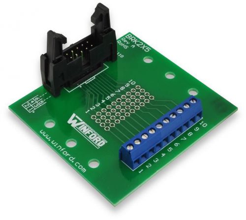 11 - winford brk2x5 2x5 0.1&#034; header breakout board with mounting clips - new for sale