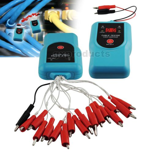 Cable tester receiver transmitter alligator clip continuity dc voltage test tool for sale