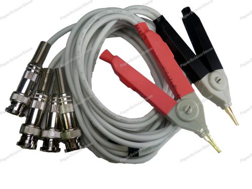 LCR Meter Test Leads Lead / Clip Cable / Terminal Kelvin Probe Wires w/ 4 BNC