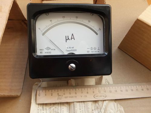 DC 0-50uA Analog Current Panel Meter,  made in USSR 1982 year, NEW.