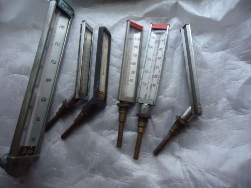 LOT of 6 Vintage WEISS JAY TAYLOR INDUSTRIAL STEAM THERMOMETERS in various cond