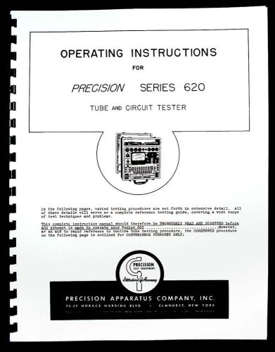 Precision Tube Tester 620 Operating Manual