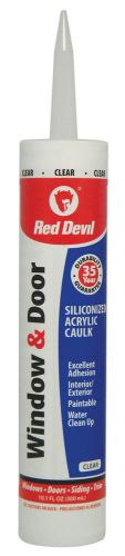 New Red Devil 0876 Window &amp; Door Siliconized Acrylic Clear Caulk 10.1oz