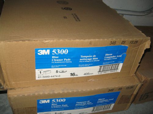 3m blue cleaner pad #5300 16&#034; diameter polyester fiber 1 box = 5 for sale