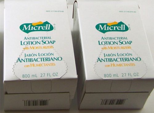 2 Pack MICRELL ANTIBACTERIAL LOTION SOAP Refills 9756 800ml hand bathroom office