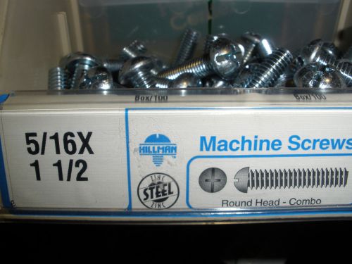 5/16-18 x 1-1/2 1-1/4 1 3/4 1/2 mixed round head slotted phillips (126) pcs. for sale
