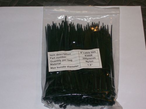 1200 Pcs BLACK 6&#034; 3/32&#034; CABLE WIRE ZIP TIES