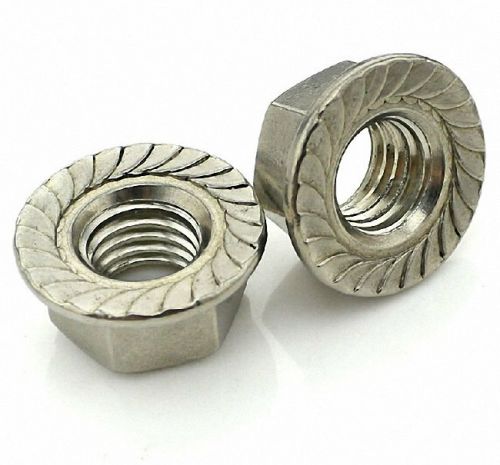12Pcs M6 x 1 Stainless Steel Flange Hex Nut Right Hand Thread