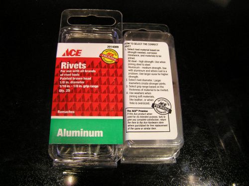 NEW ACE HARDWARE POP RIVETS 1/8&#034;DIA. PACK OF 25 #2014009