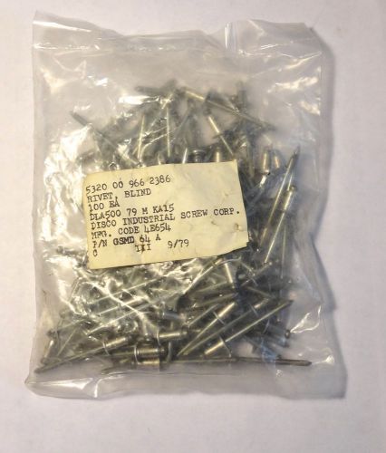 100 each aluminum blind rivets aviation 3/16&#034; dia. 5320-00-966-2386 for sale